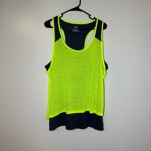 Zone Pro Neon Yellow and Gray Mesh Tank Top